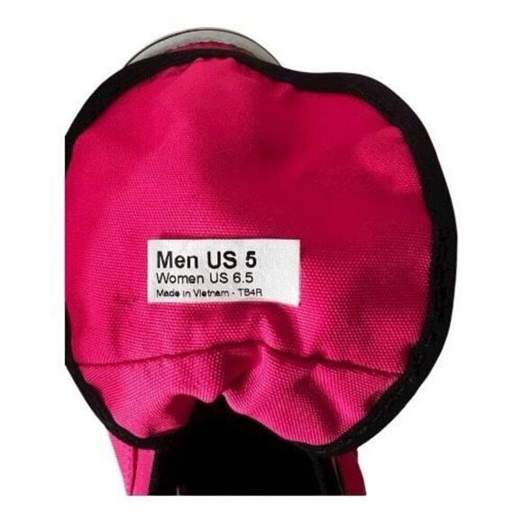 VANS Unisex Hot Neon Pink Black Hi-Top Sneakers Size Women 6.5 Men 5 Skate Shoes - Picture 8 of 13